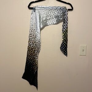 Echo‎ Silk Scarf Gold Purple Green Geometric